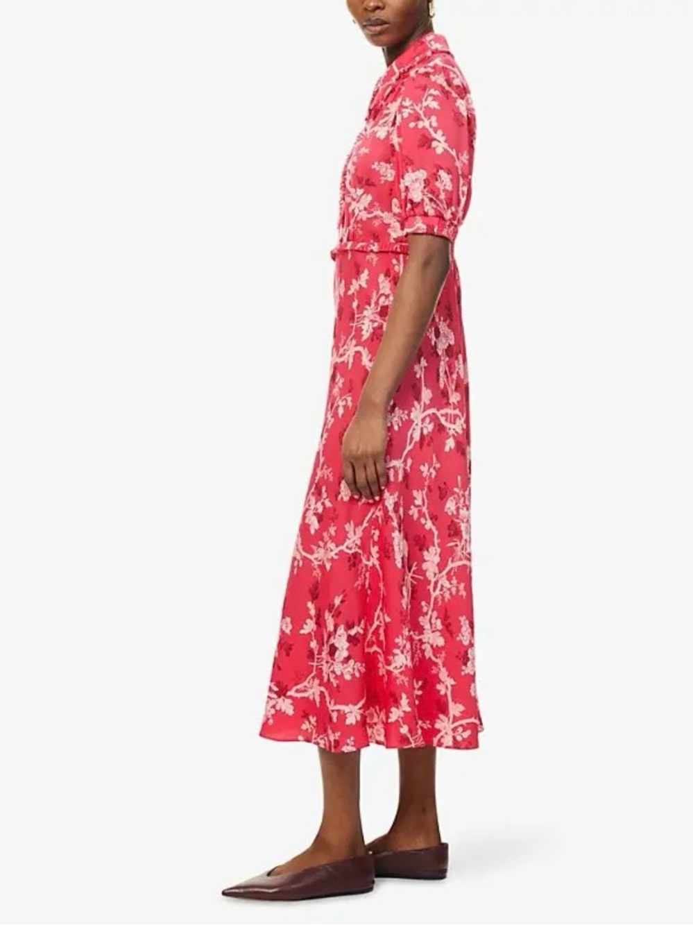 ME+EM Pointed-Collar  Floral Woven Midi Dress - Picture 5 of 15